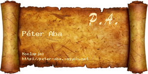 Péter Aba névjegykártya